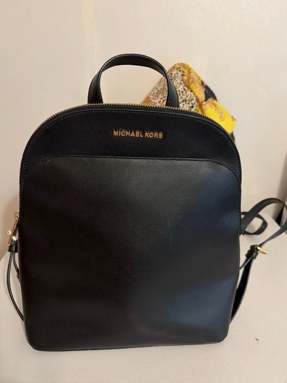 Michael Kors Black Leather Mini Backpack